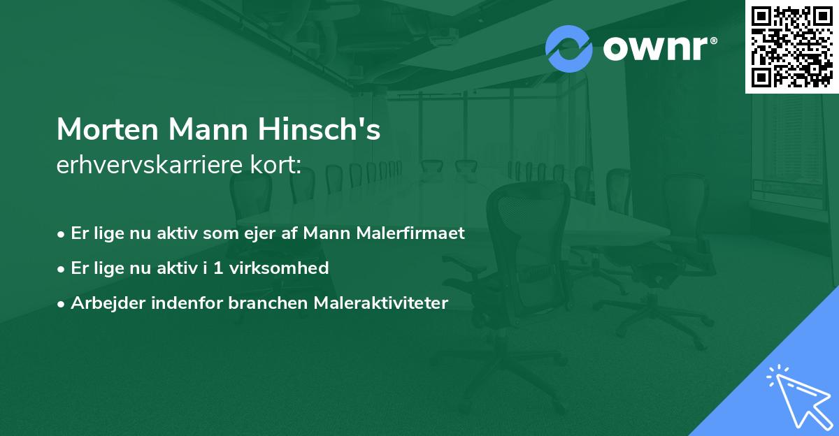 Morten Mann Hinsch's erhvervskarriere kort