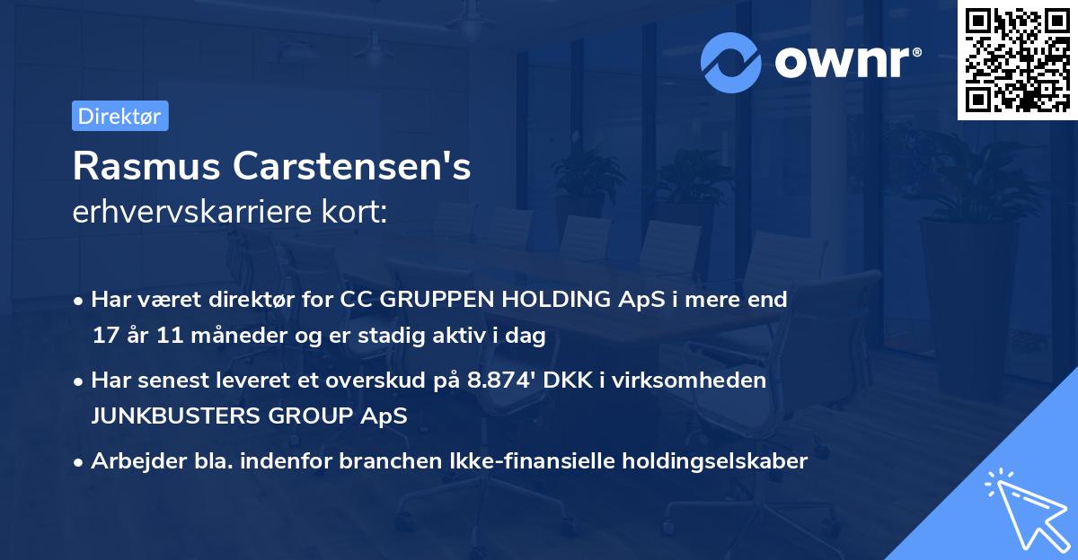 Rasmus Carstensen's erhvervskarriere kort