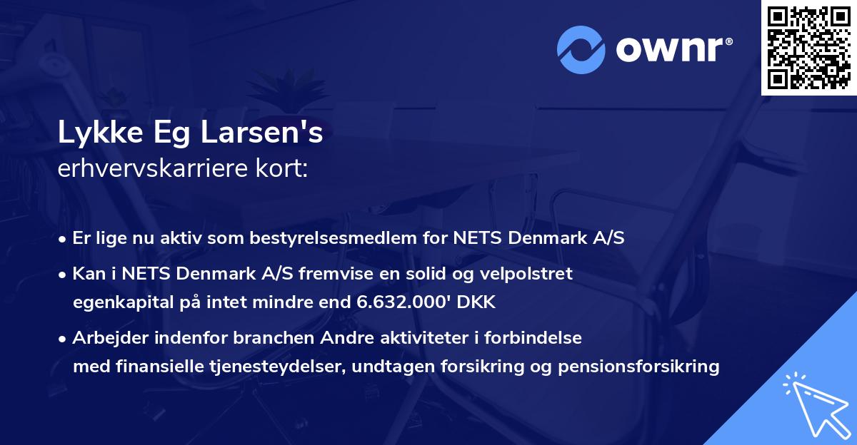 Lykke Eg Larsen's erhvervskarriere kort