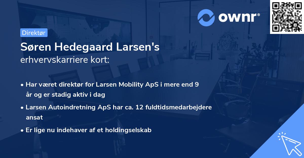 Søren Hedegaard Larsen's erhvervskarriere kort