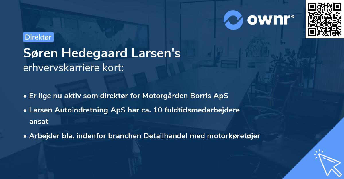Søren Hedegaard Larsen's erhvervskarriere kort