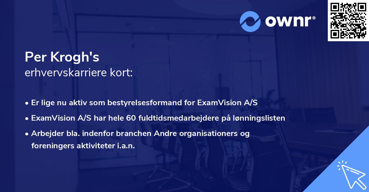 Per Krogh's erhvervskarriere kort