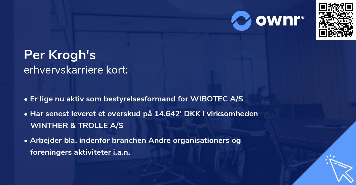 Per Krogh's erhvervskarriere kort