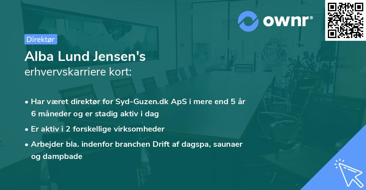 Alba Lund Jensen's erhvervskarriere kort