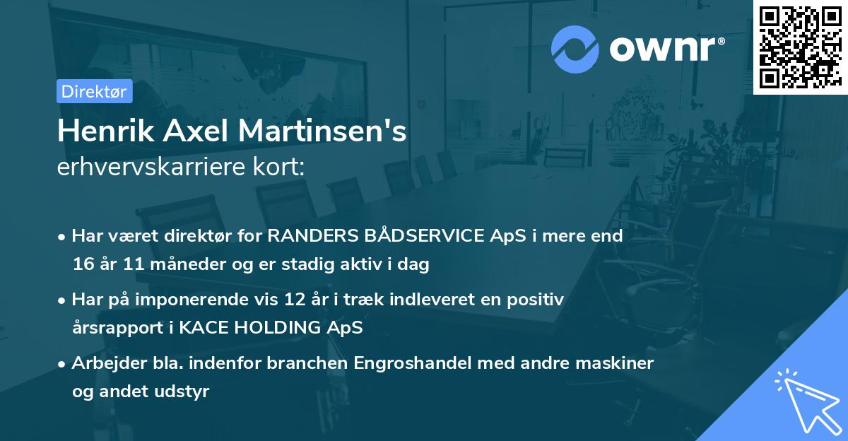 Henrik Axel Martinsen's erhvervskarriere kort