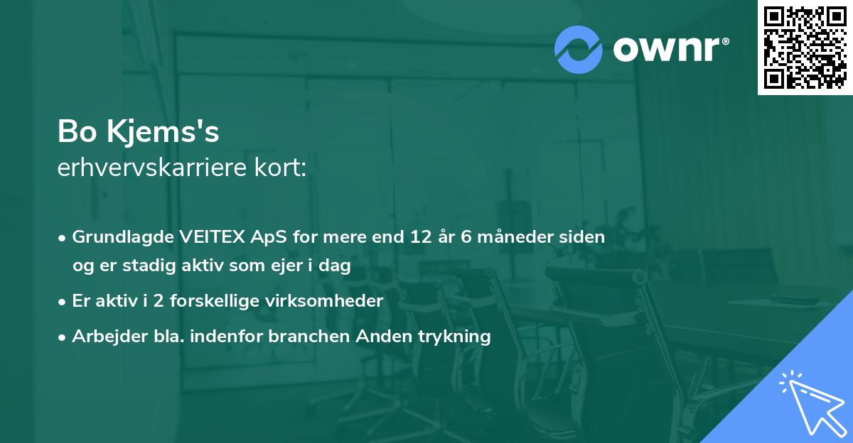 Bo Kjems's erhvervskarriere kort