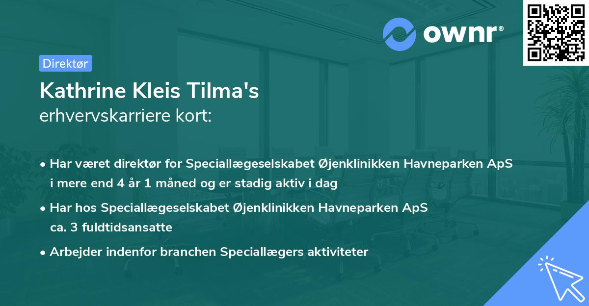Kathrine Kleis Tilma's erhvervskarriere kort