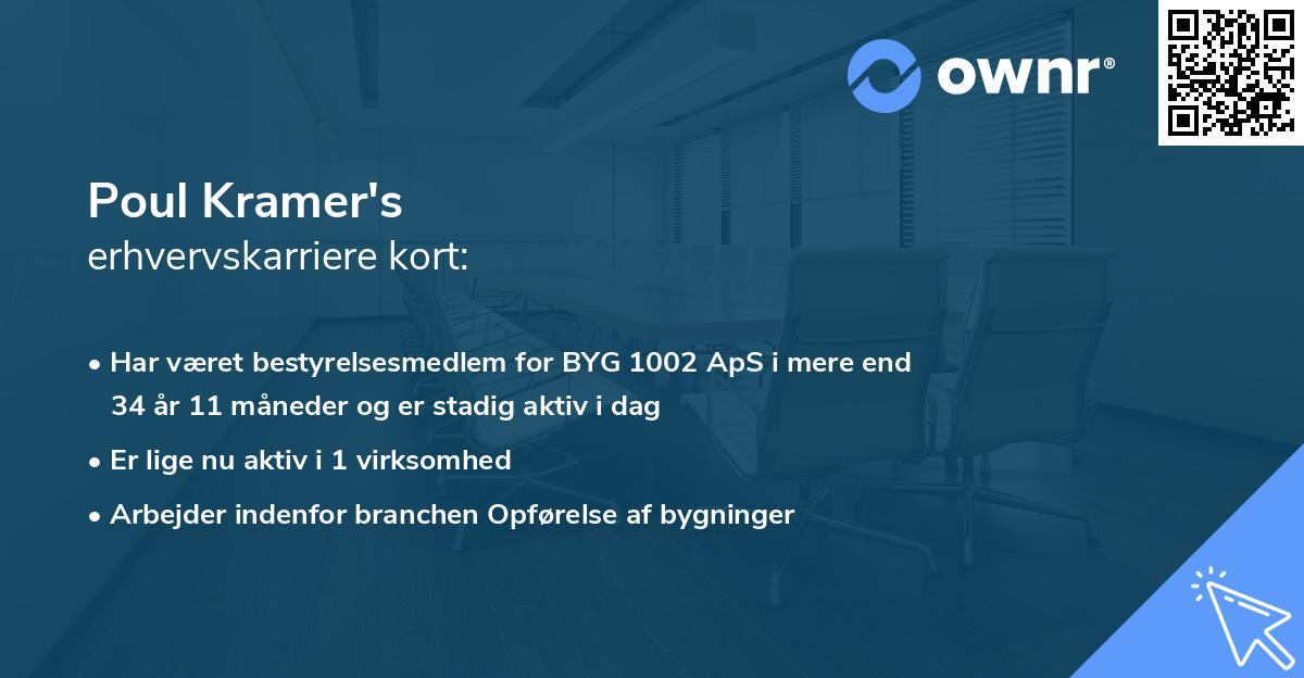 Poul Kramer's erhvervskarriere kort