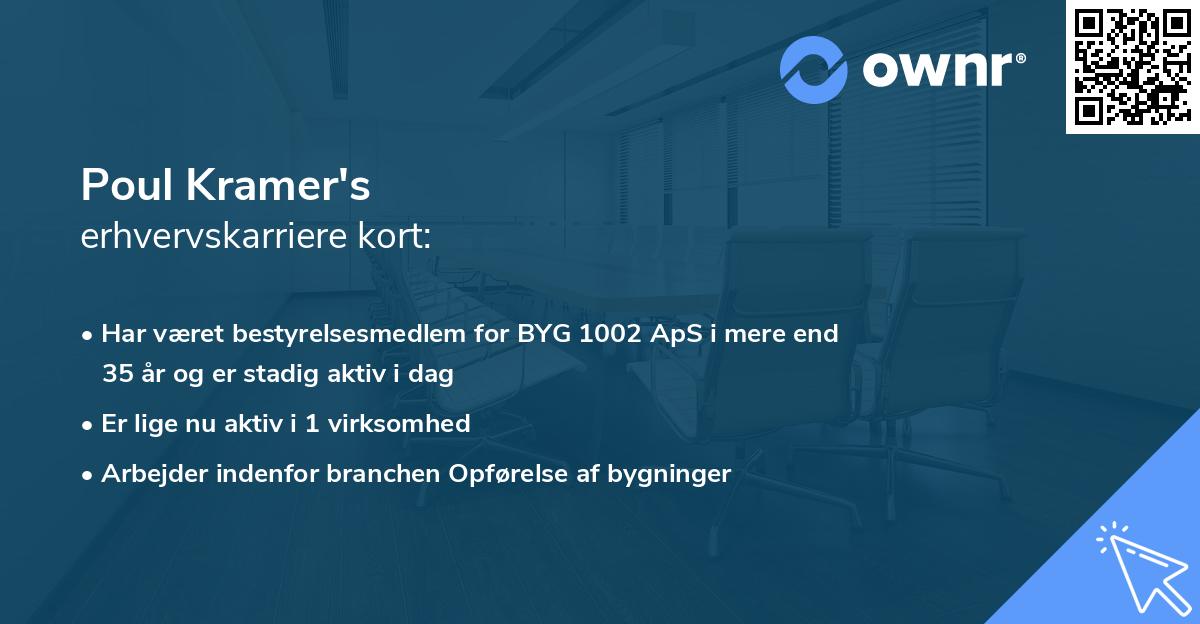 Poul Kramer's erhvervskarriere kort