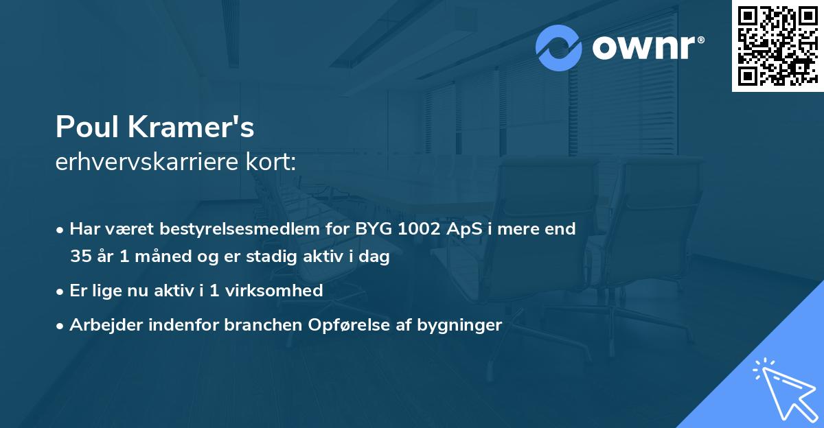 Poul Kramer's erhvervskarriere kort