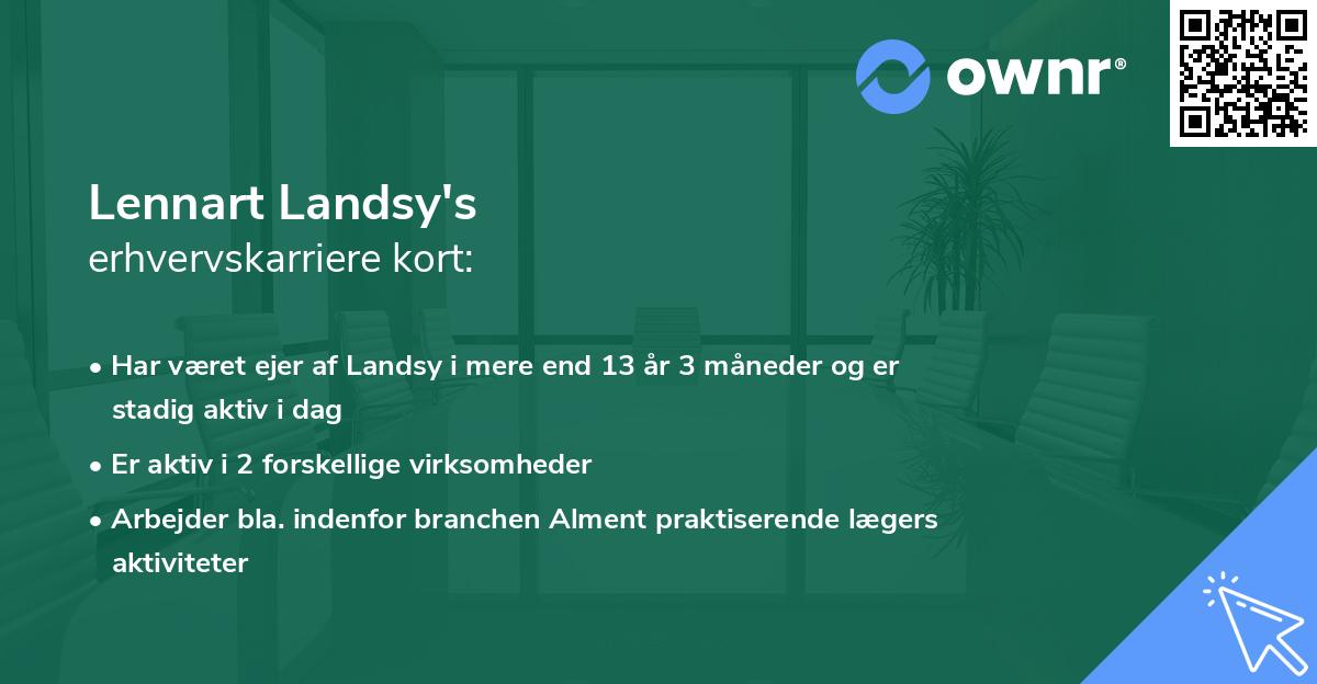 Lennart Landsy's erhvervskarriere kort