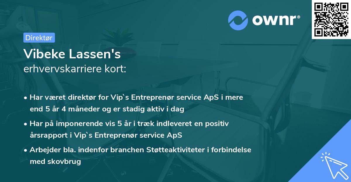 Vibeke Lassen's erhvervskarriere kort