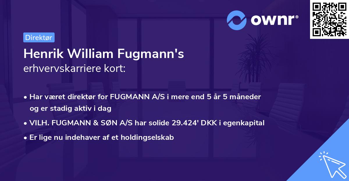 Henrik William Fugmann's erhvervskarriere kort