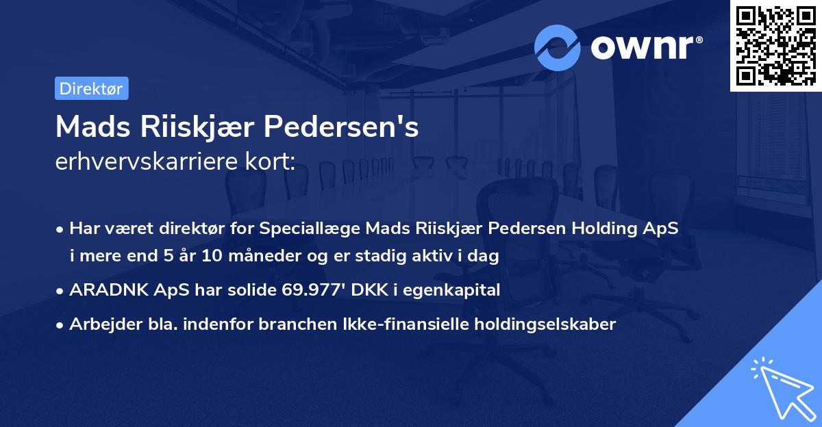 Mads Riiskjær Pedersen's erhvervskarriere kort