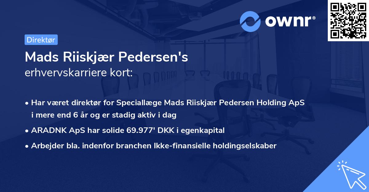 Mads Riiskjær Pedersen's erhvervskarriere kort