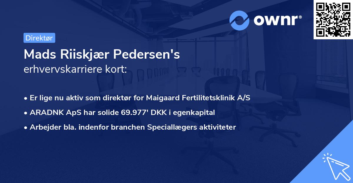 Mads Riiskjær Pedersen's erhvervskarriere kort