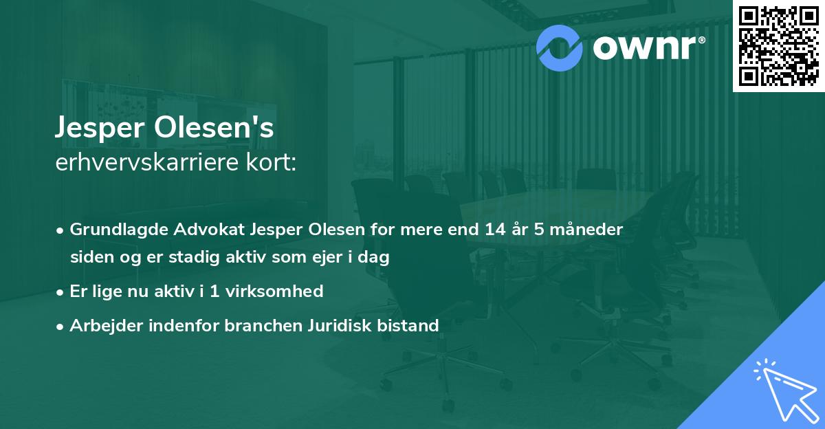 Jesper Olesen's erhvervskarriere kort