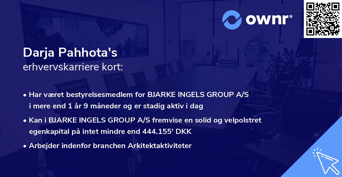 Darja Pahhota's erhvervskarriere kort