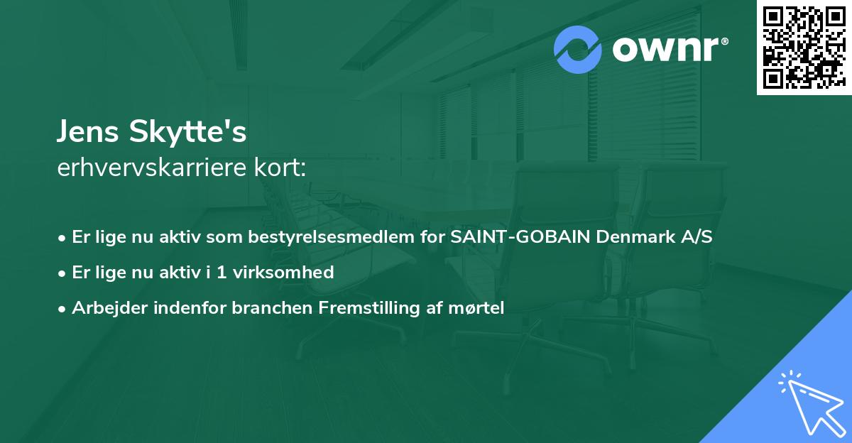 Jens Skytte's erhvervskarriere kort