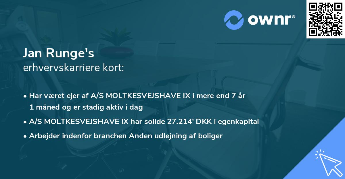 Jan Runge's erhvervskarriere kort