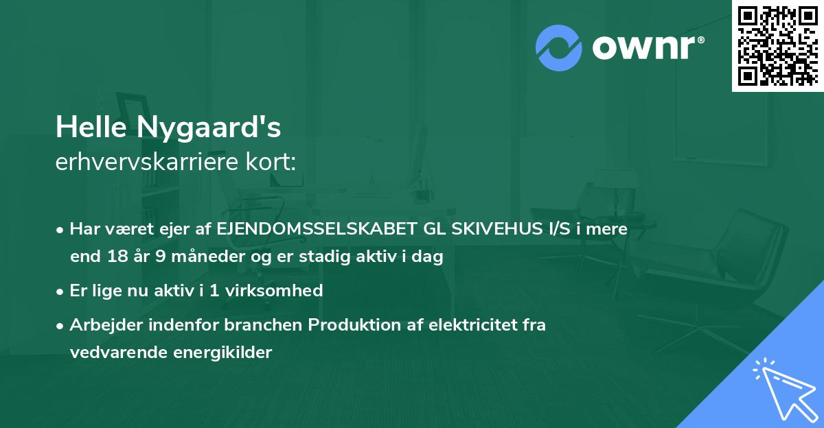 Helle Nygaard's erhvervskarriere kort