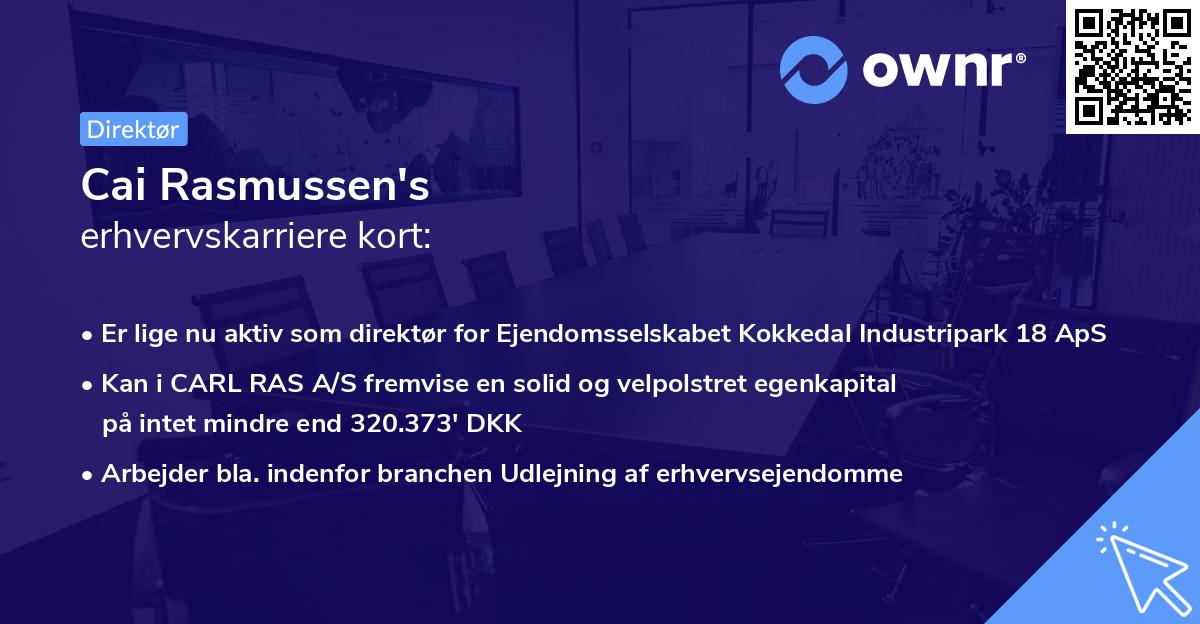 Cai Rasmussen's erhvervskarriere kort