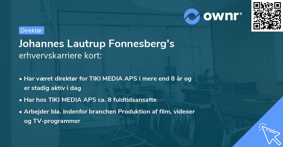 Johannes Lautrup Fonnesberg's erhvervskarriere kort