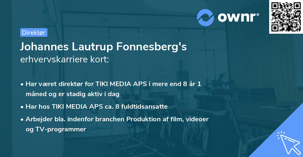 Johannes Lautrup Fonnesberg's erhvervskarriere kort