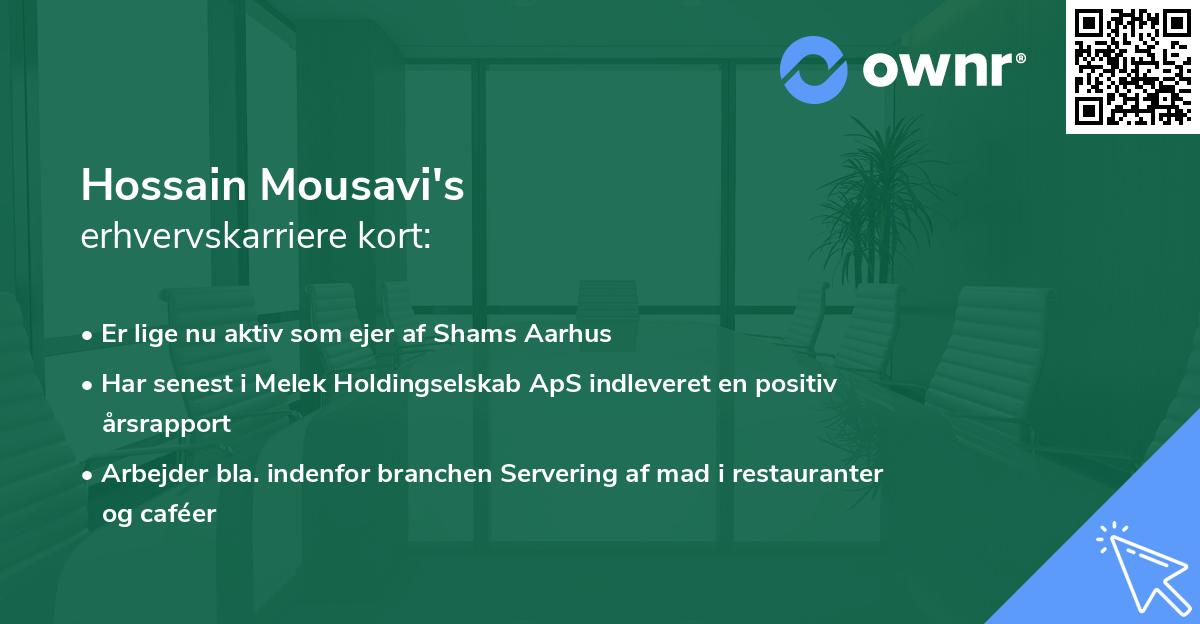 Hossain Mousavi's erhvervskarriere kort