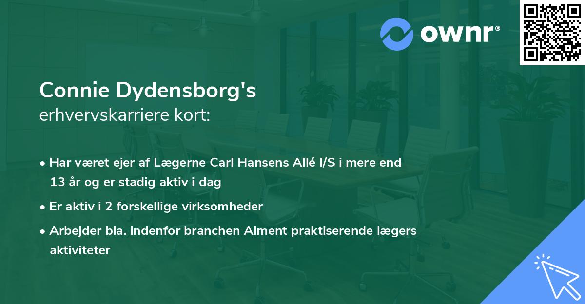 Connie Dydensborg's erhvervskarriere kort