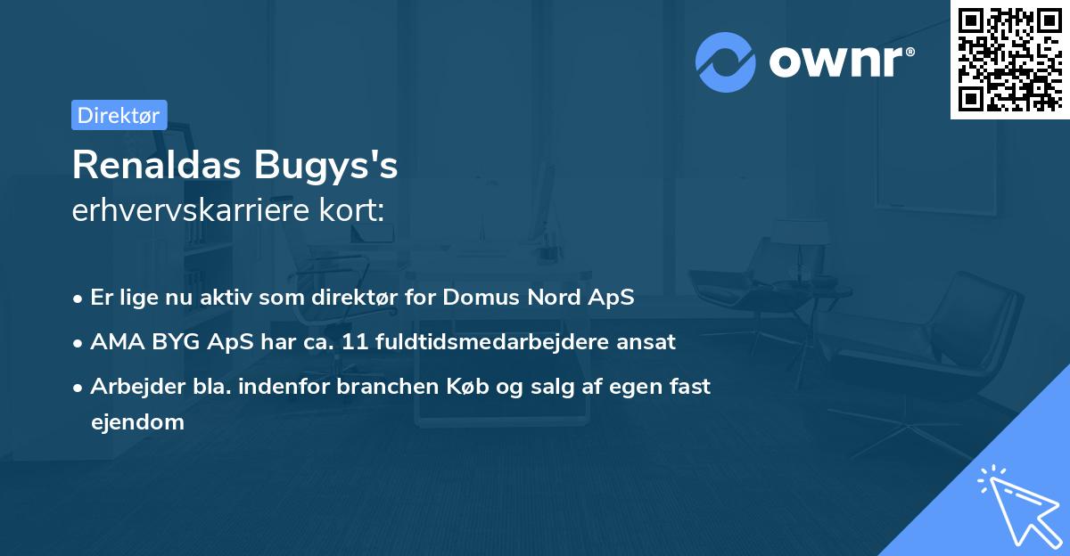 Renaldas Bugys's erhvervskarriere kort