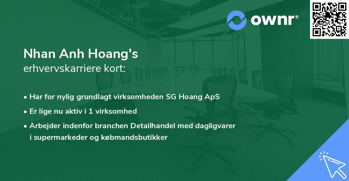 Nhan Anh Hoang's erhvervskarriere kort