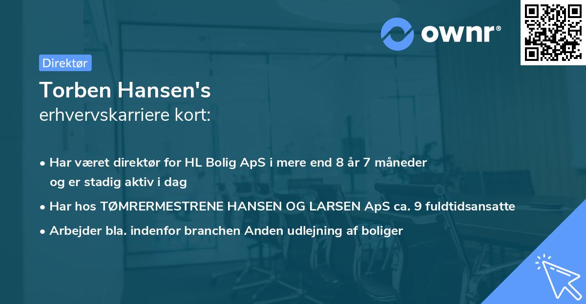 Torben Hansen's erhvervskarriere kort