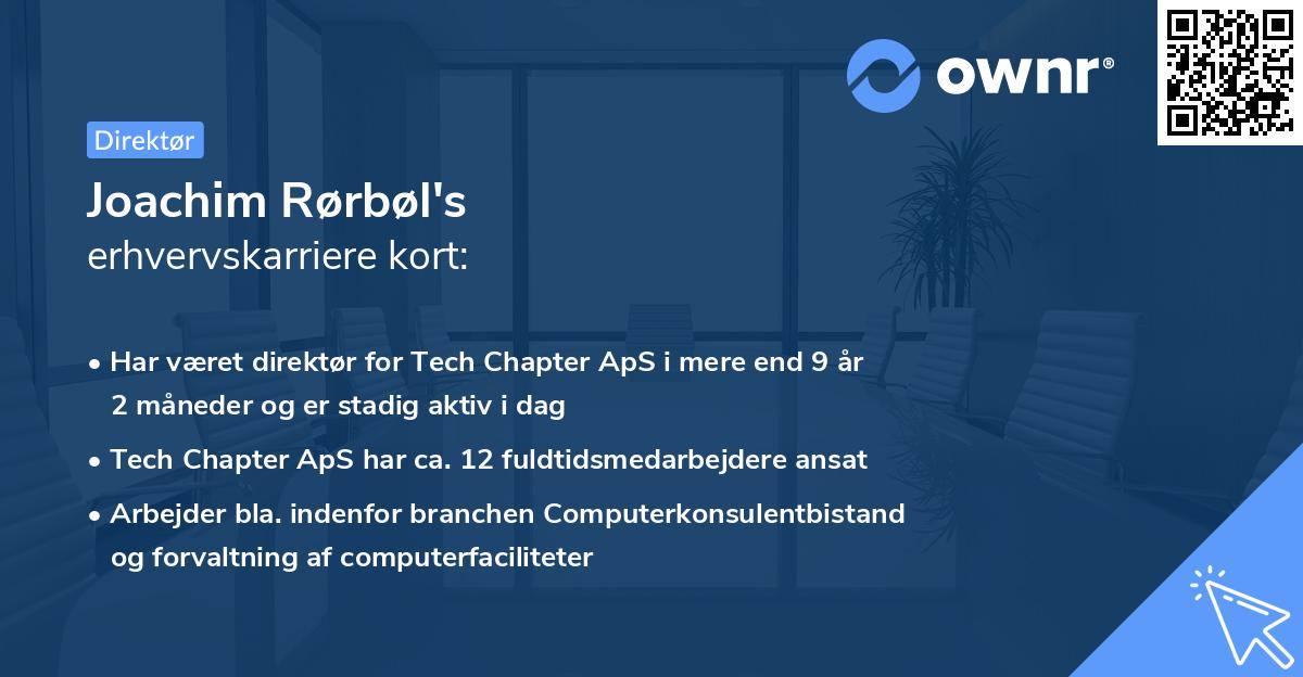Joachim Rørbøl's erhvervskarriere kort