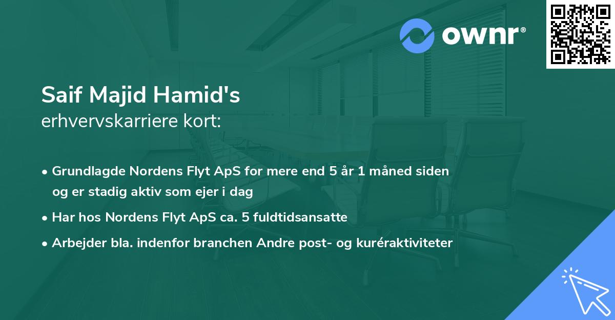 Saif Majid Hamid's erhvervskarriere kort