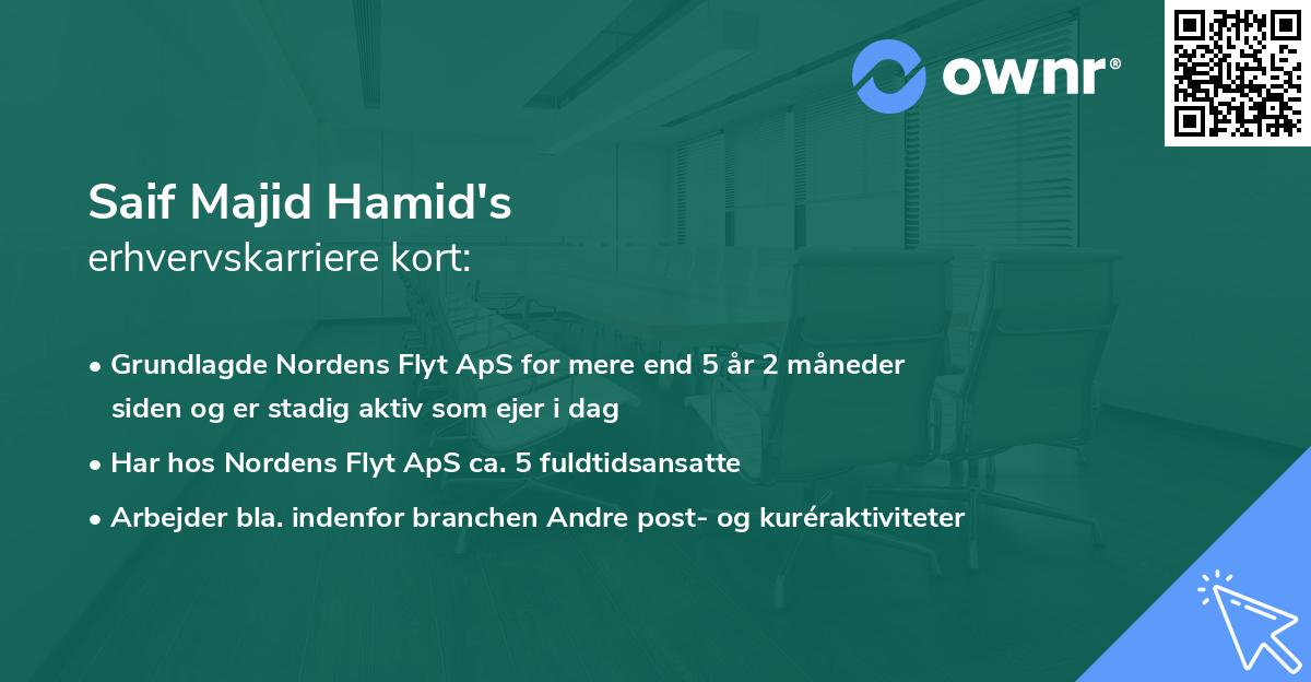 Saif Majid Hamid's erhvervskarriere kort