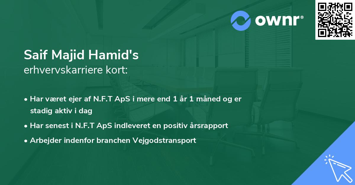 Saif Majid Hamid's erhvervskarriere kort