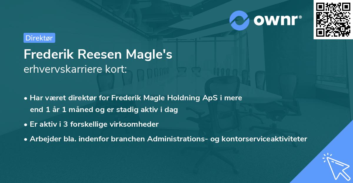 Frederik Reesen Magle's erhvervskarriere kort