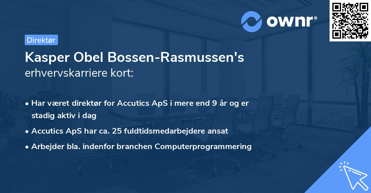 Kasper Obel Bossen-Rasmussen's erhvervskarriere kort