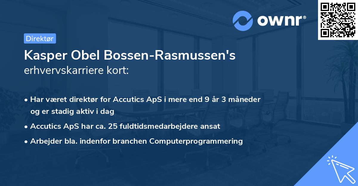 Kasper Obel Bossen-Rasmussen's erhvervskarriere kort