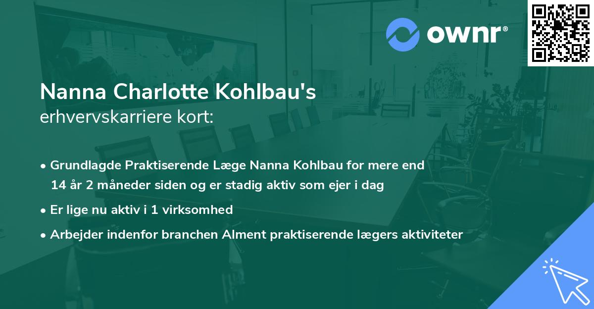 Nanna Charlotte Kohlbau's erhvervskarriere kort