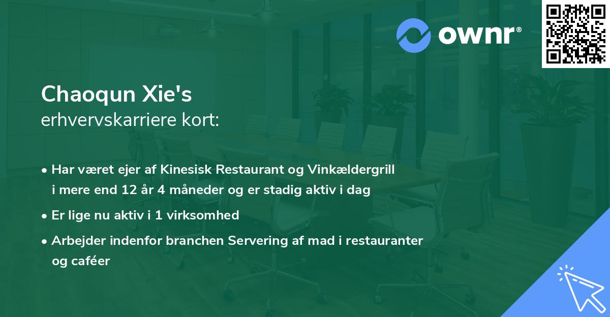 Chaoqun Xie's erhvervskarriere kort