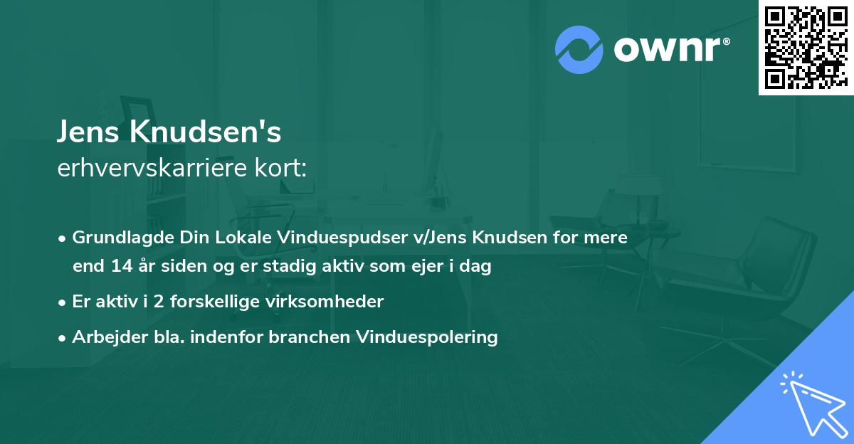 Jens Knudsen's erhvervskarriere kort