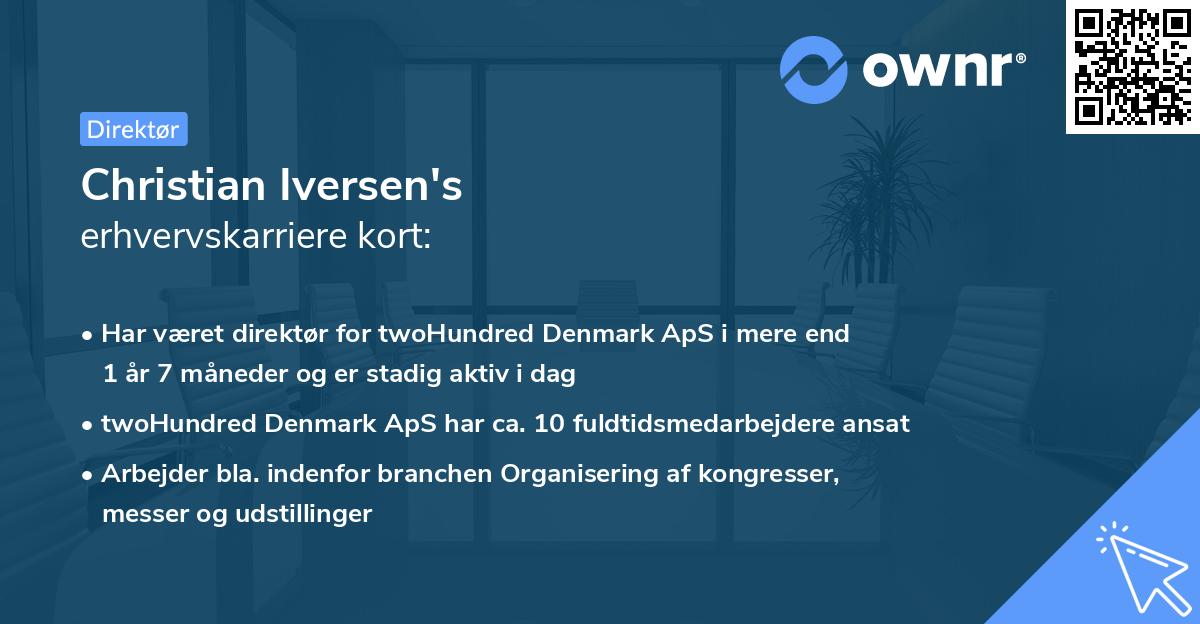 Christian Iversen's erhvervskarriere kort