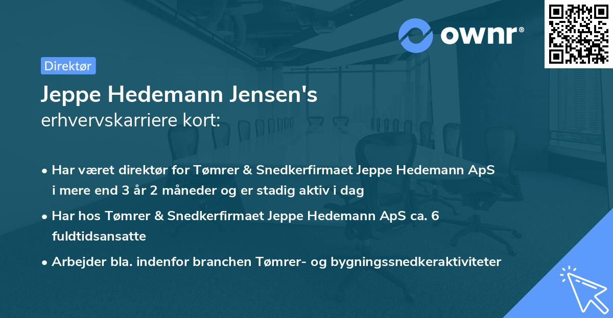 Jeppe Hedemann Jensen's erhvervskarriere kort