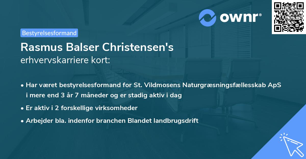 Rasmus Balser Christensen's erhvervskarriere kort