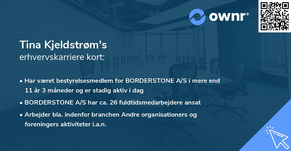 Tina Kjeldstrøm's erhvervskarriere kort