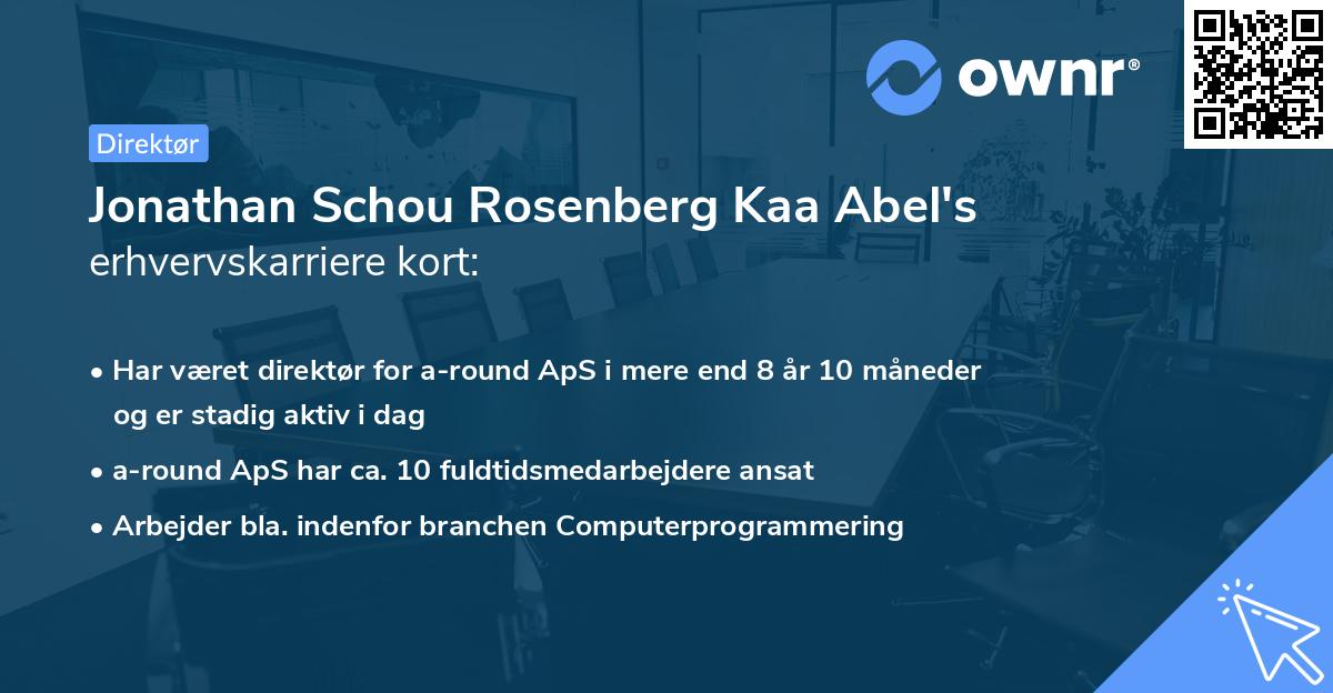 Jonathan Schou Rosenberg Kaa Abel's erhvervskarriere kort