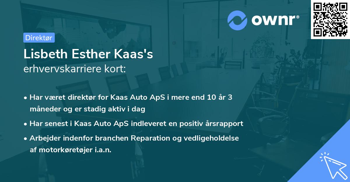 Lisbeth Esther Kaas's erhvervskarriere kort
