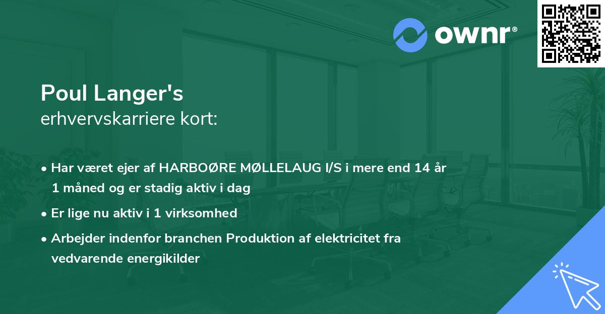 Poul Langer's erhvervskarriere kort